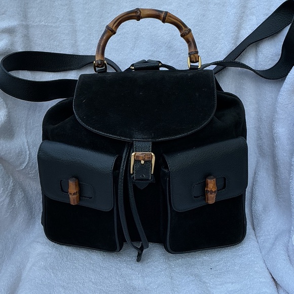 Gucci Black Backpack with Bamboo Accents - Picture 1 of 14